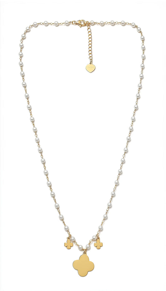 Collana Dvccio Quadrifoglio con perle