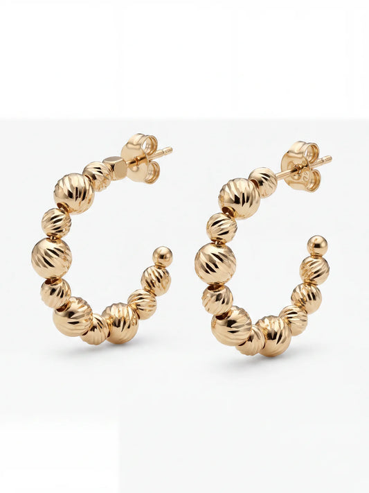 Orecchini Dvccio a cerchio con sfere diamantate OR11REG