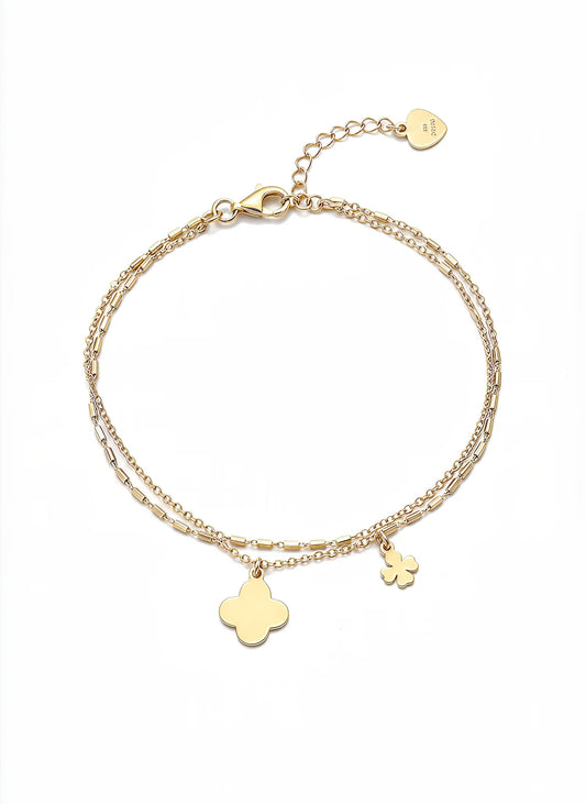 Bracciale Dvccio a 2 fili con quadrifoglio