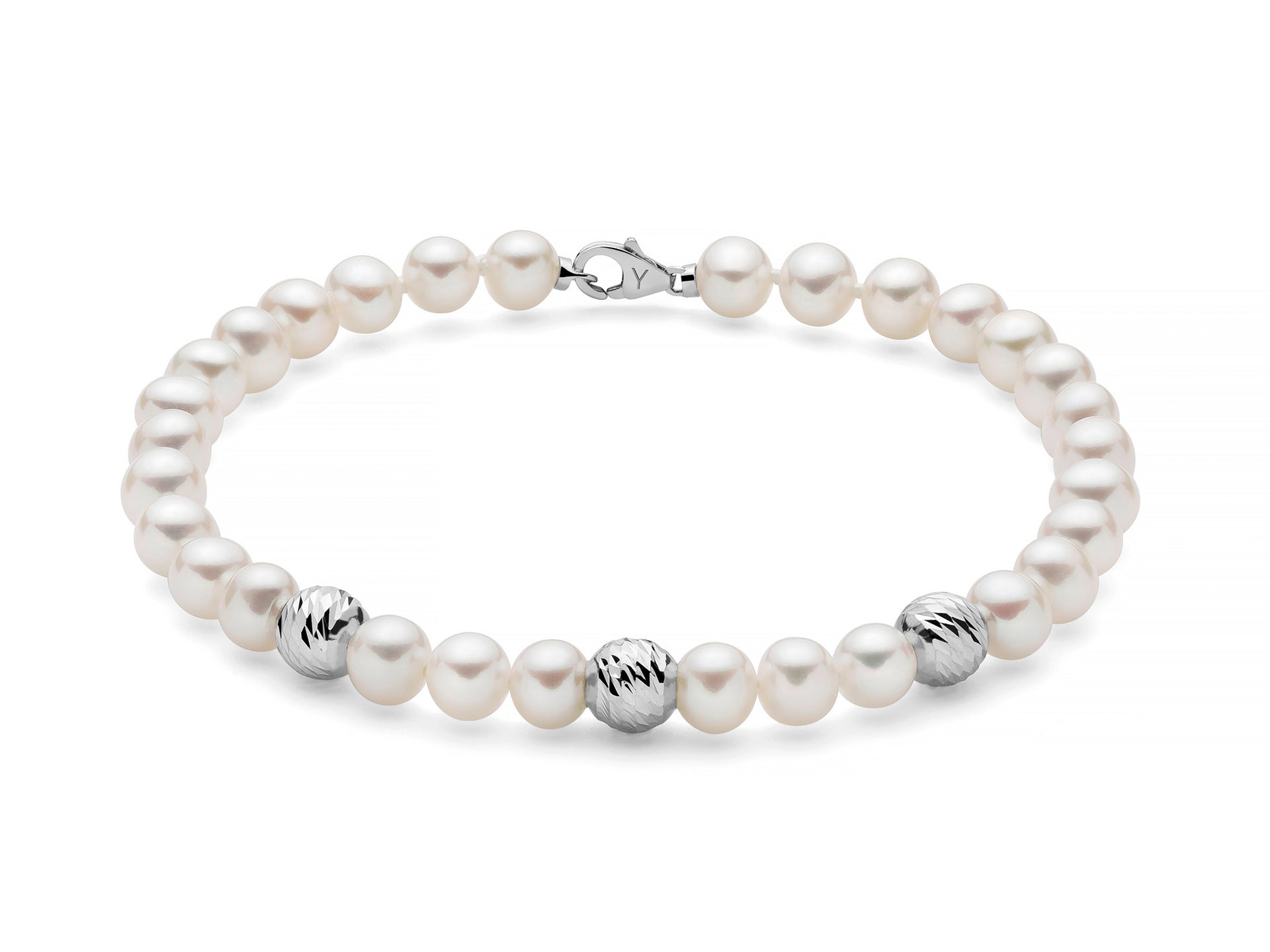 LOKILOKI Bracciale Con Perle Barocche D'Acqua Dolce Naturali - Gioiello In Argento 925, Elastico, Donna, Regalo Compleanno